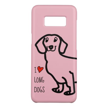Dachshund Cute Dog Funny Cartoon I Love Long Dogs Case-Mate Samsung Galaxy S8 Case