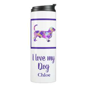 Dachshund Cute Dog Silhouette PurplePY&B Thermal Tumbler