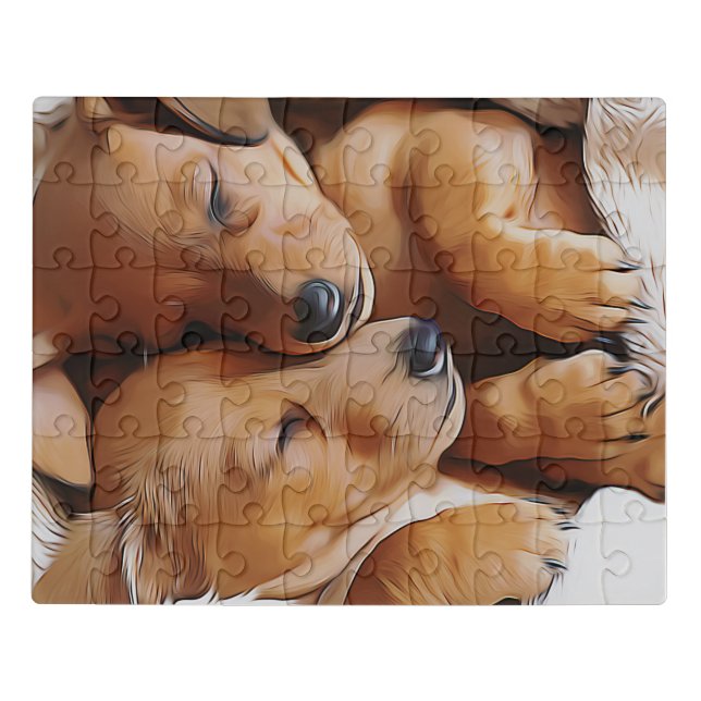 Dachshund Cute Sleeping Dachshund Puppies Birthday Jigsaw Puzzle (Puzzle Horizontal)