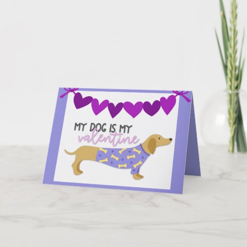 Dachshund Cute Typography Funny Purple Graphic Fun Holiday Card