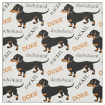 Dachshund, Dackel, Doxie Cute Dog Pattern Fabric