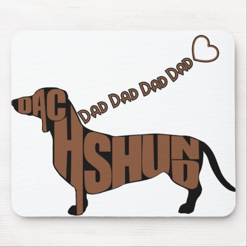 Dachshund Dad _ Black and Tan Doxie _ Heart Leash Mouse Pad