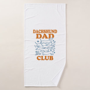 Dachshund Dad Club Vintage Dog Shirt Design_1 Bath Towel