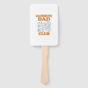 Dachshund Dad Club Vintage Dog Shirt Design_1 Hand Fan