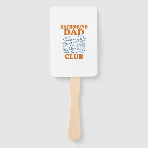 Dachshund Dad Club Vintage Dog Shirt Design_1 Hand Fan