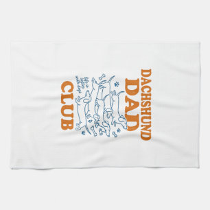 Dachshund Dad Club Vintage Dog Shirt Design_1 Kitchen Towel