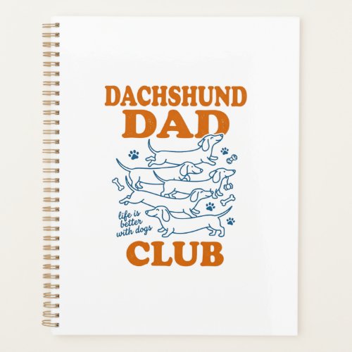 Dachshund Dad Club Vintage Dog Shirt Design_1 Planner