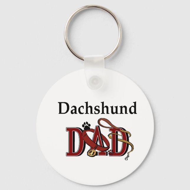 Dachshund DAD Gifts Keychain (Front)