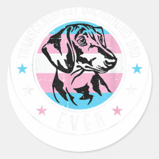 Dachshund Dad LGBT-Q Trans-gender Pride Doxie Dog Classic Round Sticker