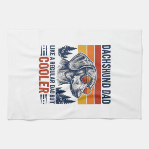 Dachshund Dad Like a Regular Dad But Cooler Shirt_ Kitchen Towel