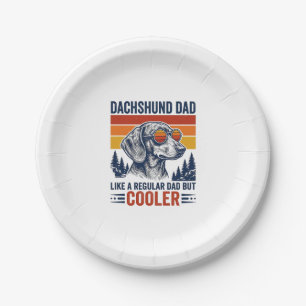 Dachshund Dad Like a Regular Dad But Cooler Shirt_ Paper Plates