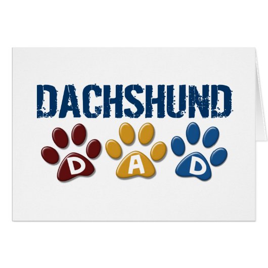DACHSHUND Dad Paw Print 1 Cards (Front Horizontal)