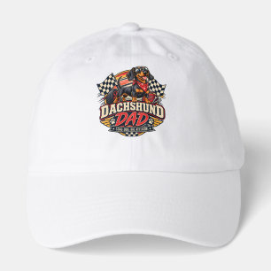 Dachshund Dad Racing Checkered Flag Long Dog Hat