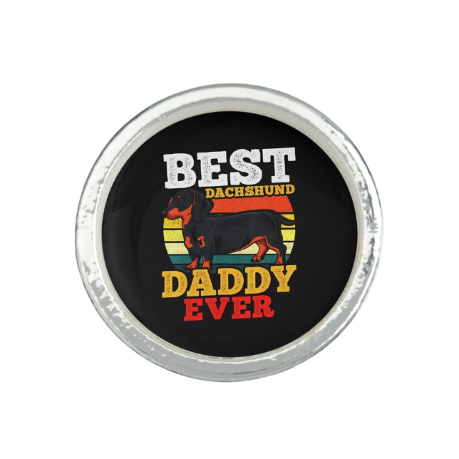 Dachshund Dad Retro Ring (Front)
