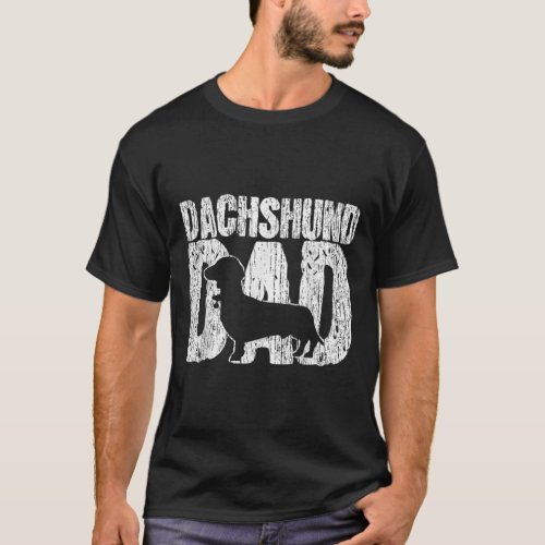 Dachshund Dad Wiener Father Fathers Day Vintage T_Shirt