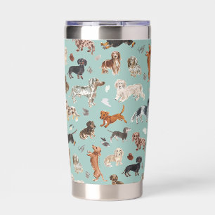 DACHSHUND DALLIANCE Watercolor Dog Print  Insulated Tumbler