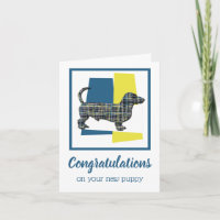 Dachshund Daxie Puppy Dog Congratulations Card