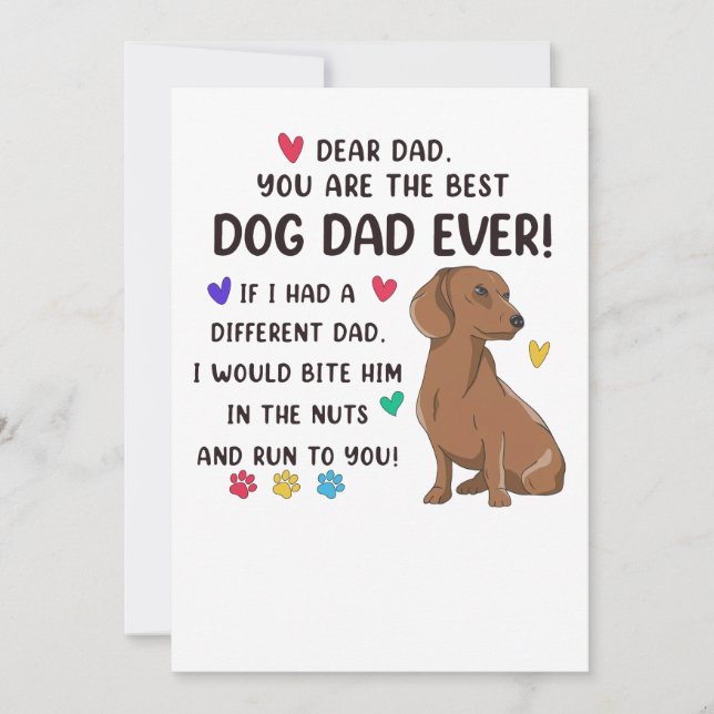 Dachshund Dear Dad You Are The Best Invitation (Front)