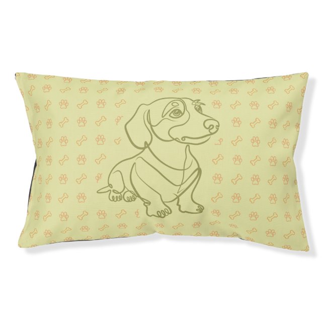 Dachshund Decorative Line Art Pattern Pet Bed (Front)