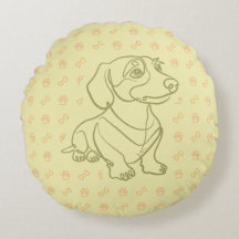 Dachshund Decorative Line Art Pattern
