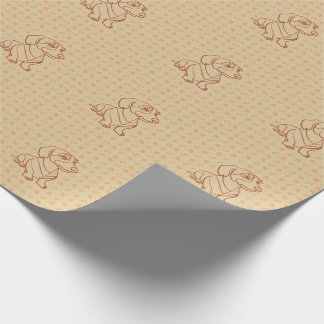 Dachshund Decorative Line Art Pattern Wrapping Paper