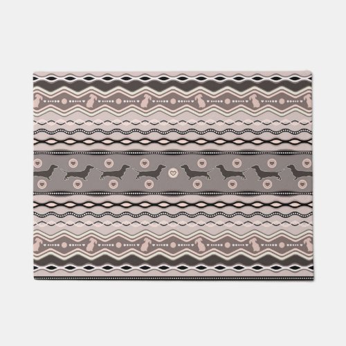 Dachshund _ Decorative Pattern in pastels Doormat