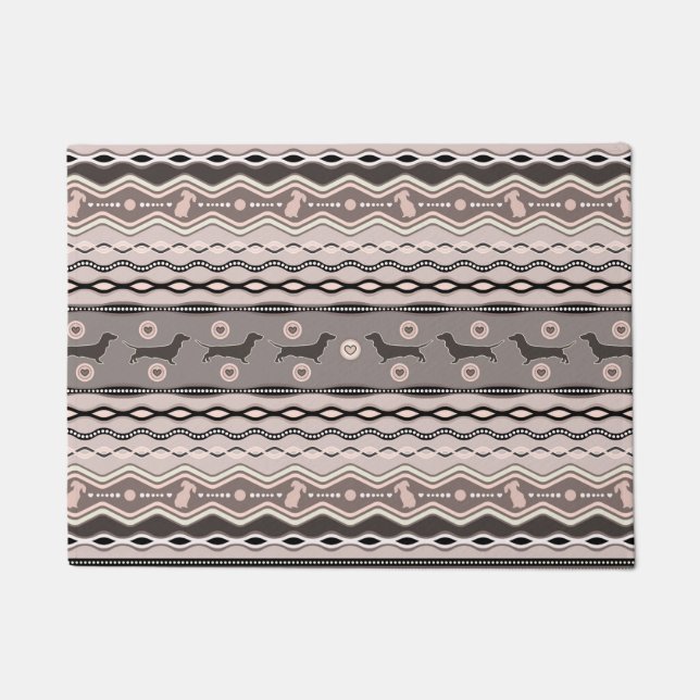 Dachshund - Decorative Pattern in pastels Doormat (Front)