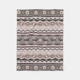 Dachshund - Decorative Pattern in pastels Fleece Blanket