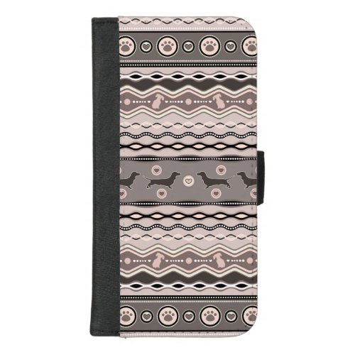 Dachshund _ Decorative Pattern in pastels iPhone 87 Plus Wallet Case