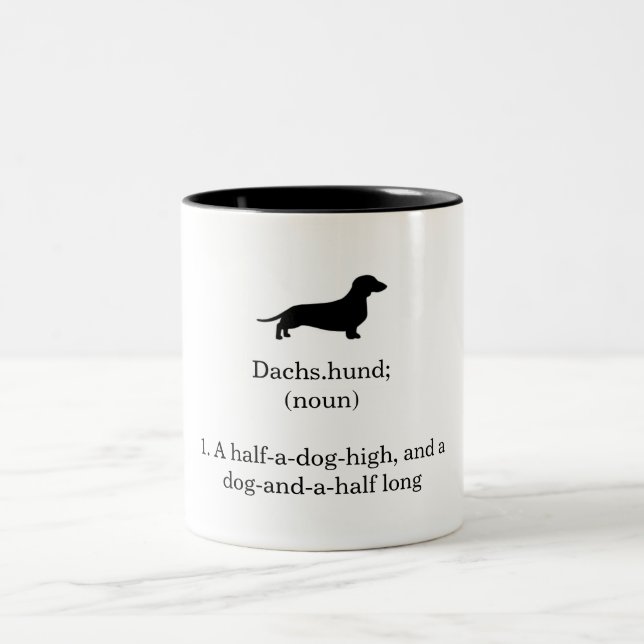 Dachshund Defintion Two-Tone Coffee Mug (Center)