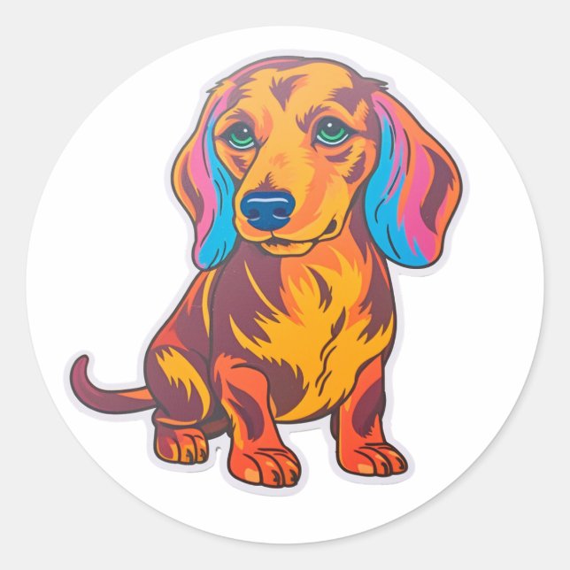 Dachshund Delights: Pawsome Pop Art Sticker Extrav (Front)