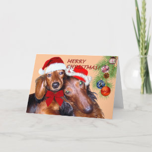 Dachshund design Christmas card