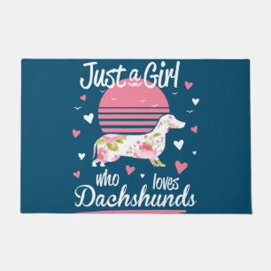 Dachshund Design, Just A Girl Who Loves Dachshunds Doormat