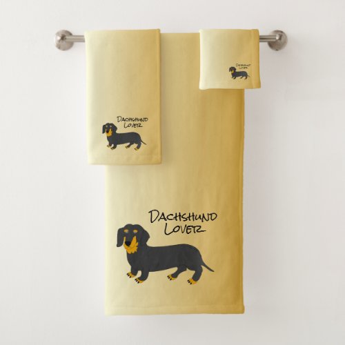 Dachshund Design Personalised Bath Towel Set