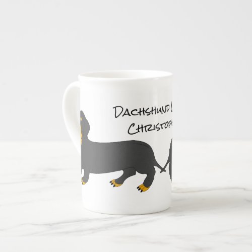 Dachshund Design Personalised Bone China Mug