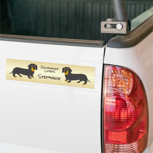 Dachshund Design Personalised Bumper Sticker