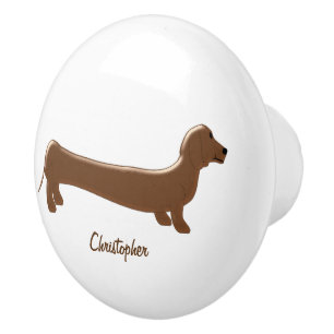 Dachshund Design Personalised Ceramic Knob