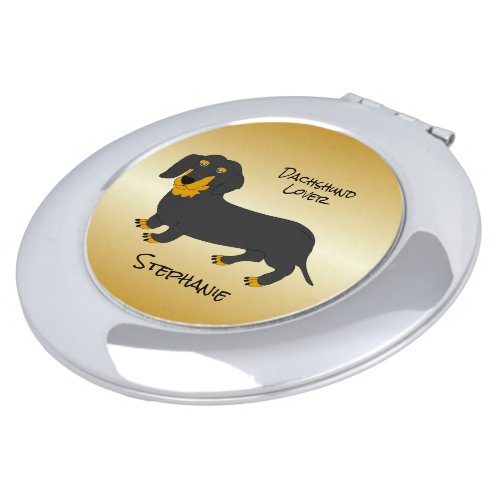 Dachshund Design Personalised Compact Mirror