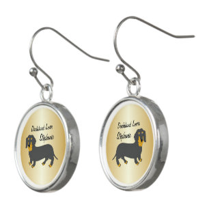 Dachshund Design Personalised Earrings