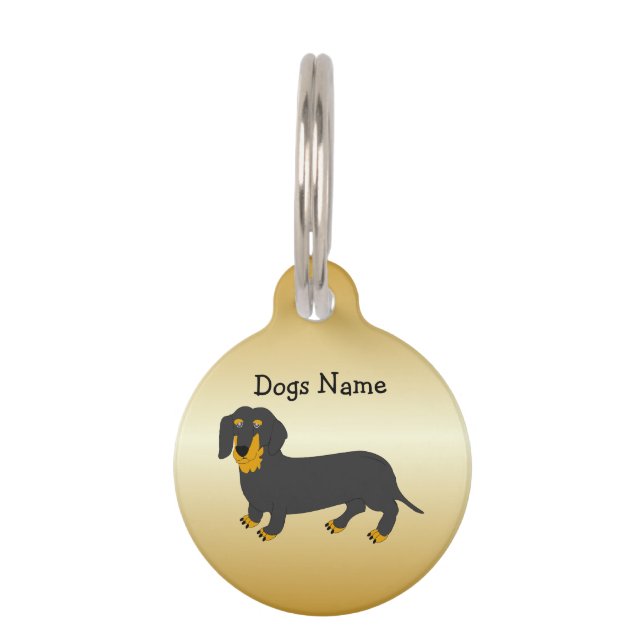 Dachshund Design Personalised Pet ID Tag (Front)