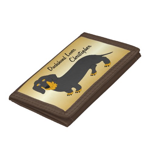 Dachshund Design Personalised Trifold Wallet
