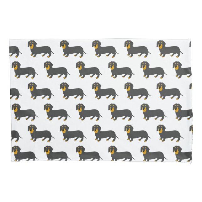 Dachshund Design Pillow Case (Front-Left)