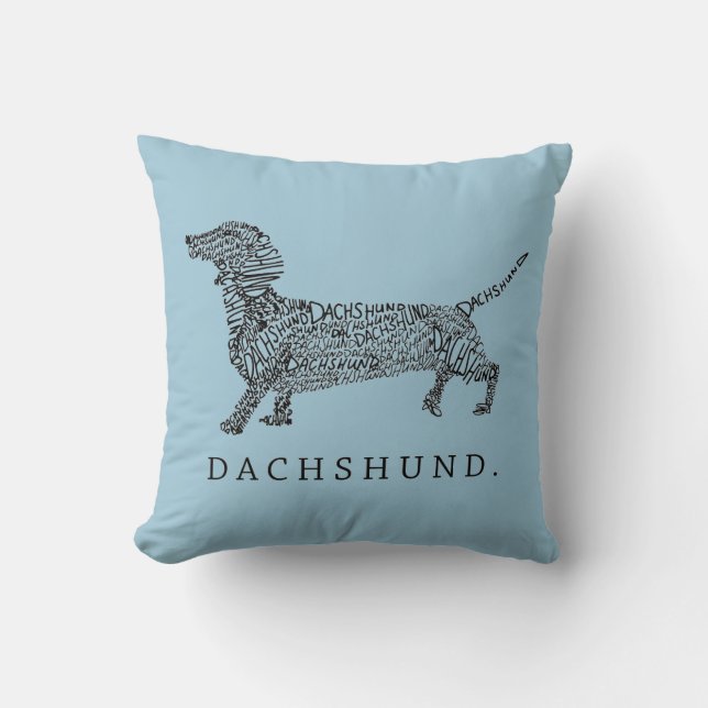 Dachshund Design Throw Pillow (Front)