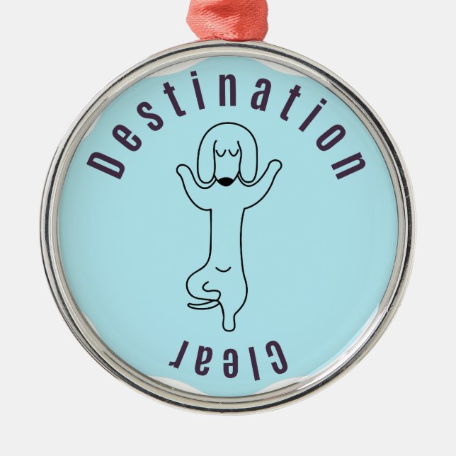 Dachshund Destination Clear Metal Ornament (Front)