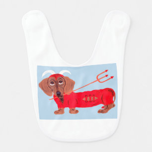 Dachshund Devil Baby Bib