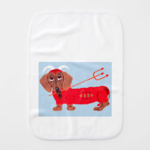 Dachshund Devil Baby Burp Cloth