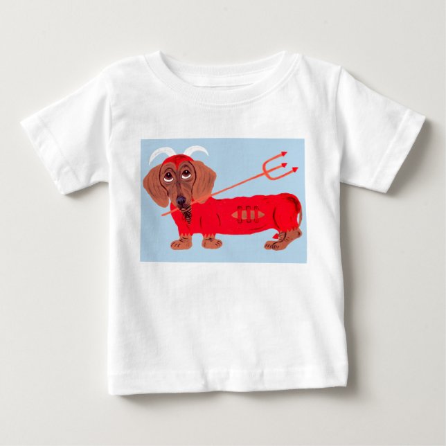 Dachshund Devil Baby T-Shirt (Front)