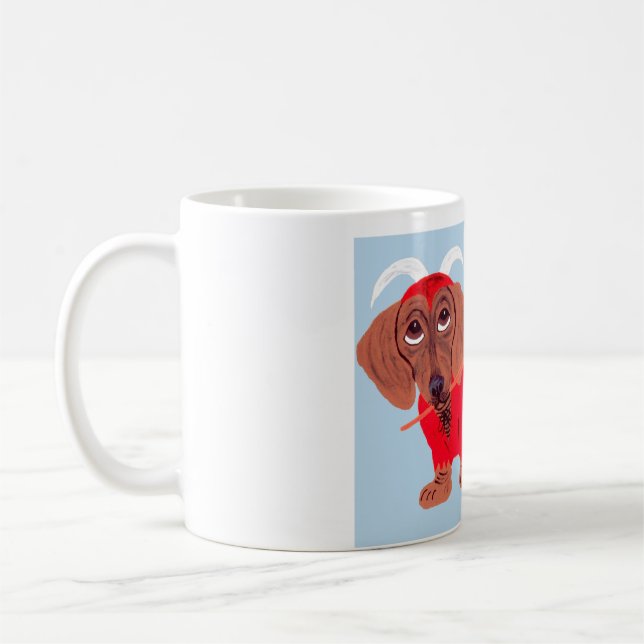 Dachshund Devil Coffee Mug (Left)