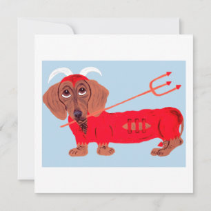 Dachshund Devil Holiday Card