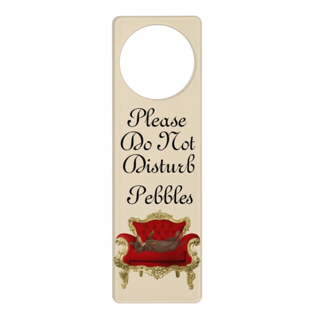 Dachshund Do Not Disturb Sign Doxie Door Hanger (Front)